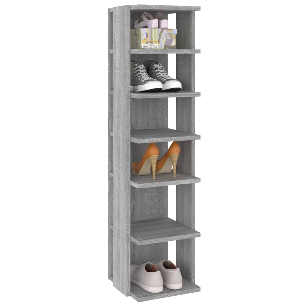Étagère à chaussures Sonoma gris 27,5x27x102 cm Bois ingénierie - XIOS