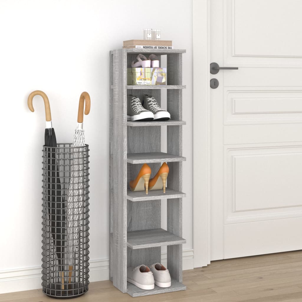 Étagère à chaussures Sonoma gris 27,5x27x102 cm Bois ingénierie - XIOS