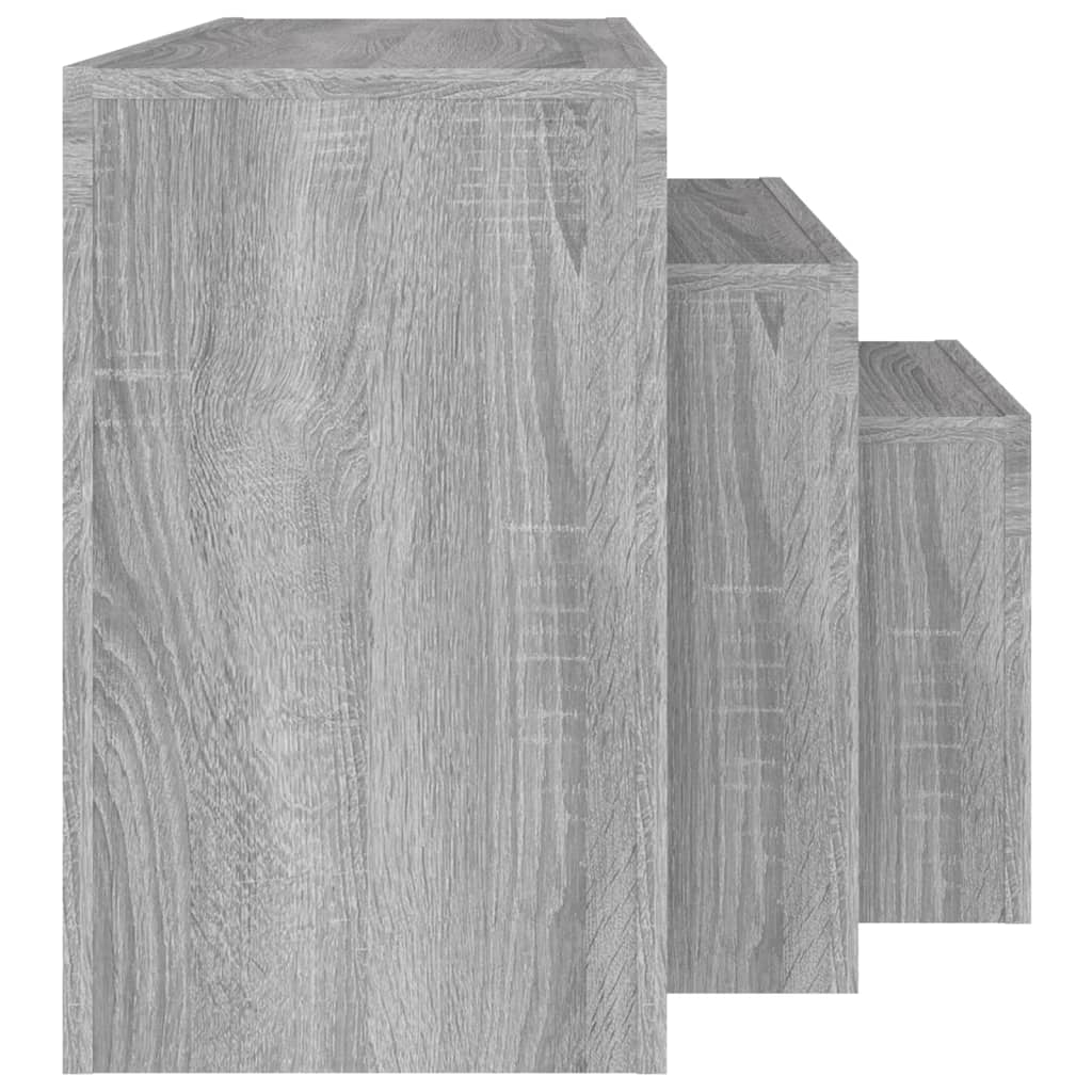 Tables basses gigognes 3 pcs sonoma gris bois d'ingénierie - XIOS