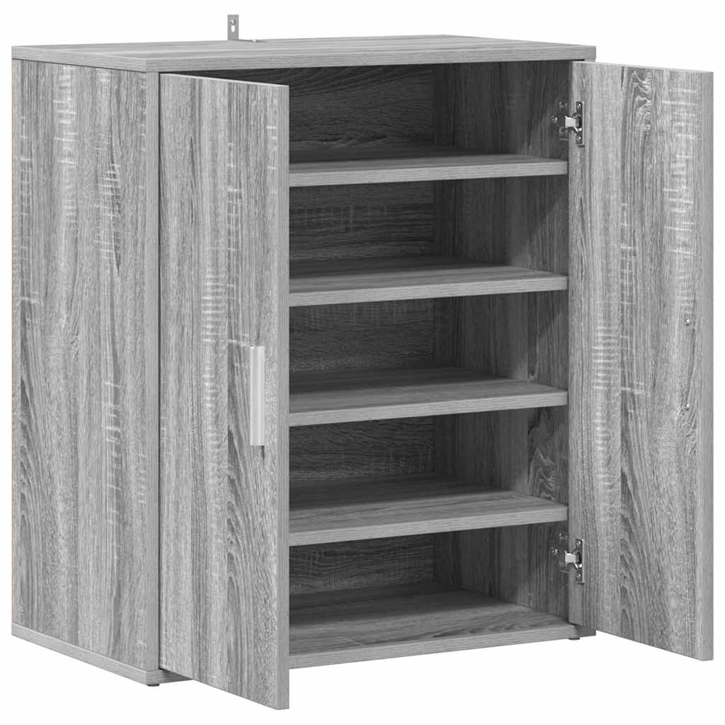 Meuble à chaussures Sonoma gris 60x35x70 cm Bois d'ingénierie - XIOS
