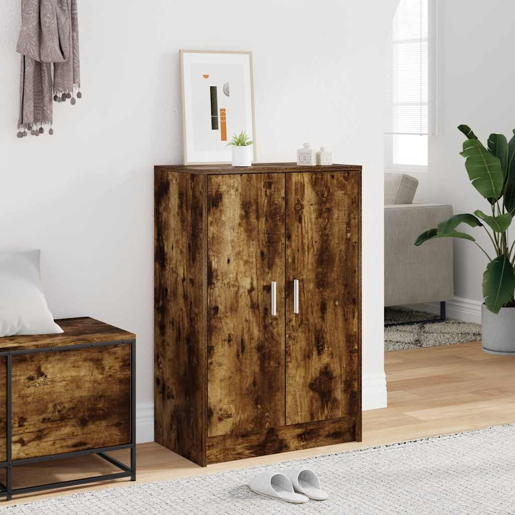 Meuble à chaussures Chêne fumé 60x35x92 cm Bois d'ingénierie - XIOS