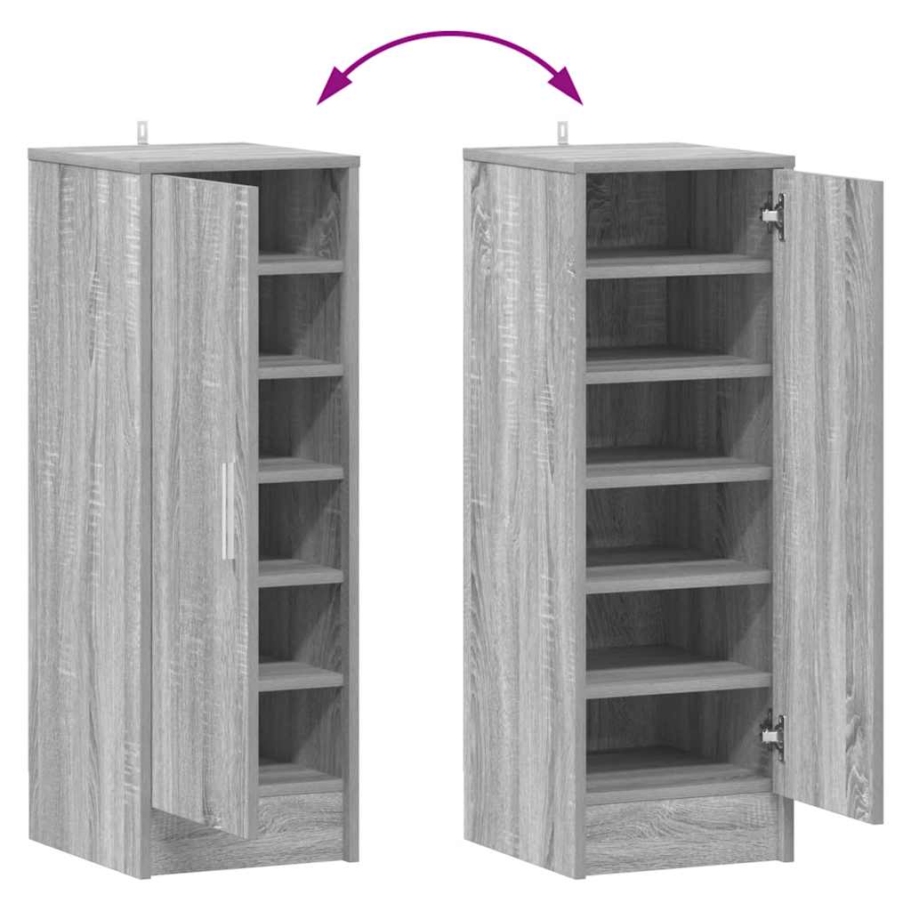 Meuble à chaussures Sonoma gris 32x35x92 cm Bois d'ingénierie - XIOS