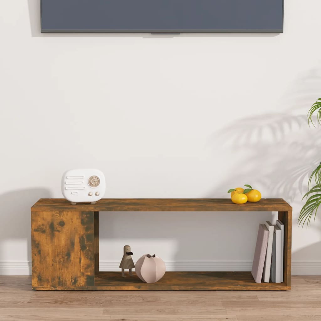 Meuble TV Chêne fumé 100x24x32 cm Bois d'ingénierie - XIOS
