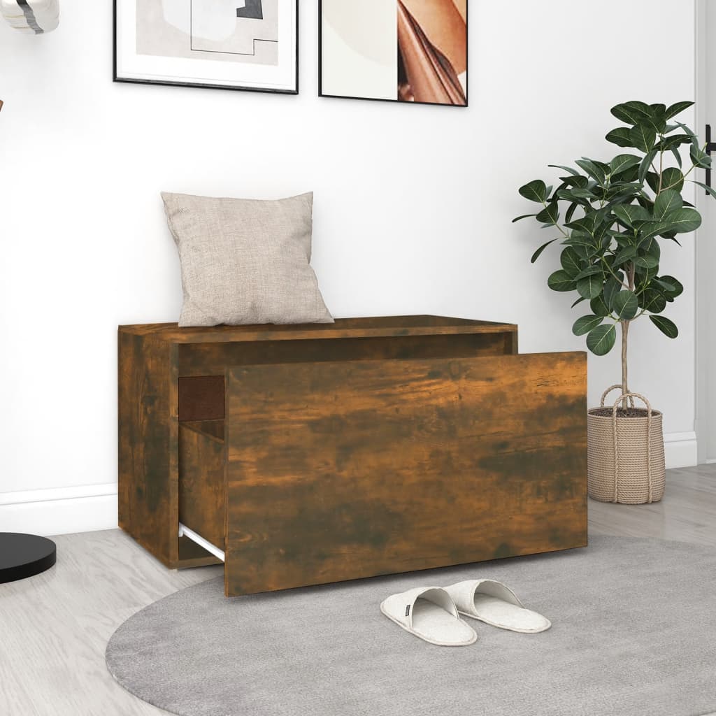 Banc d'entrée 80x40x45 cm Chêne fumé Bois d'ingénierie - XIOS