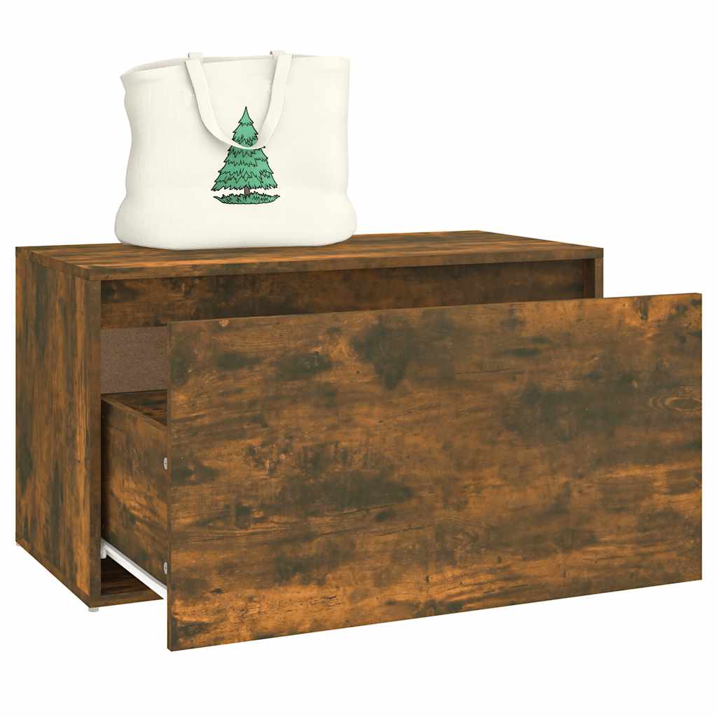 Banc d'entrée 80x40x45 cm Chêne fumé Bois d'ingénierie - XIOS