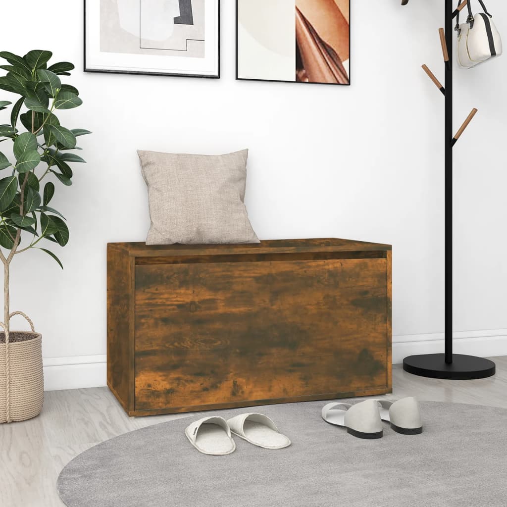 Banc d'entrée 80x40x45 cm Chêne fumé Bois d'ingénierie - XIOS