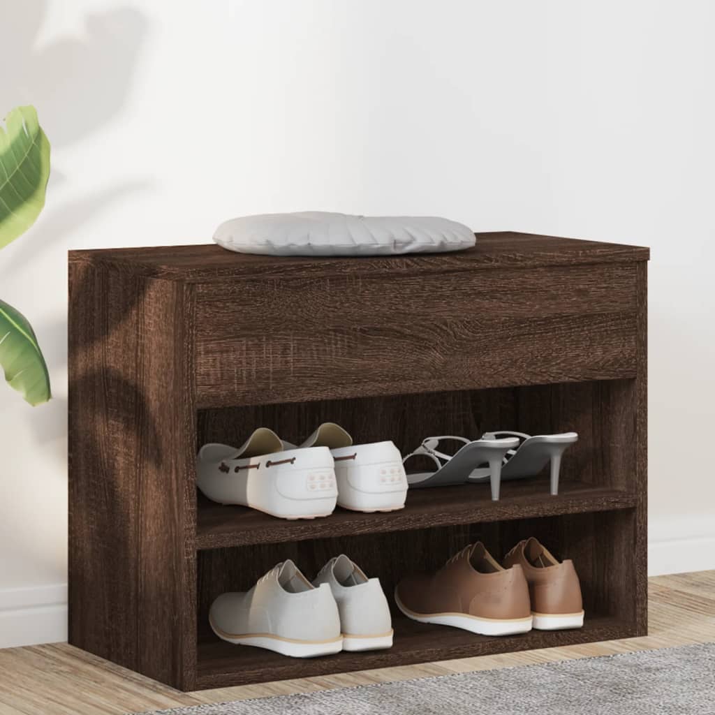 Banc à chaussures Chêne marron 60x30x45 cm Bois d'ingénierie - XIOS