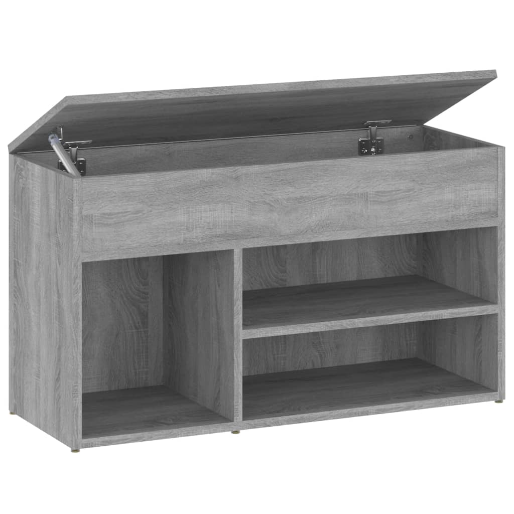 Banc à chaussures Sonoma gris 80x30x45 cm Bois d'ingénierie - XIOS