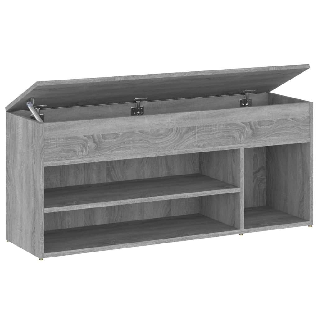 Banc à chaussures Sonoma gris 105x30x45 cm Bois d'ingénierie - XIOS