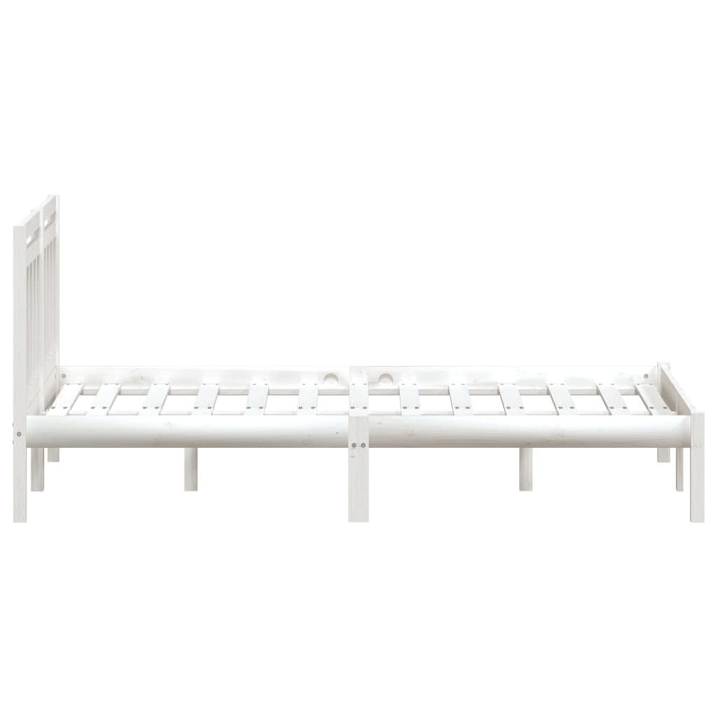 Cadre de lit sans matelas blanc bois massif 140x190 cm - XIOS