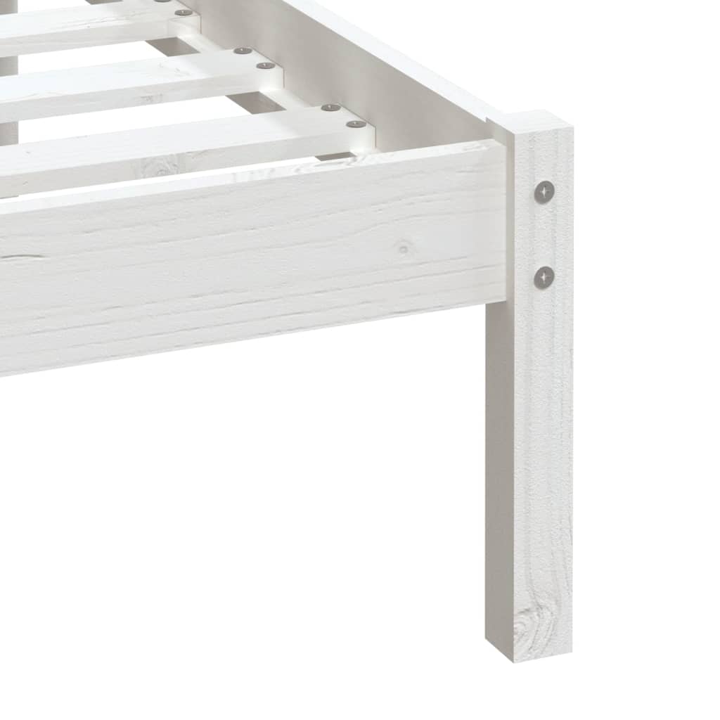 Cadre de lit sans matelas blanc bois massif 100x200 cm - XIOS