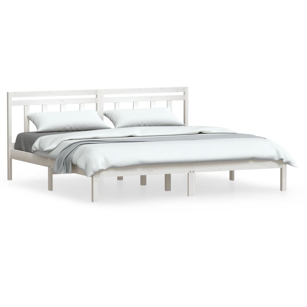 Cadre de lit Blanc Bois de pin massif 160x200 cm - XIOS
