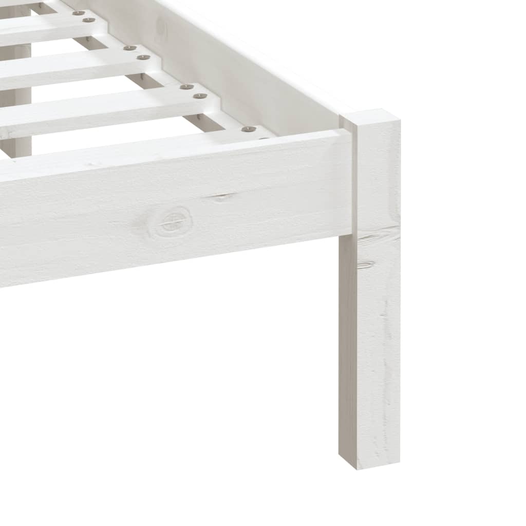 Cadre de lit Blanc Bois de pin massif 160x200 cm - XIOS