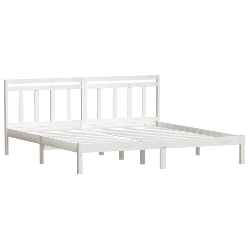 Cadre de lit sans matelas blanc bois massif - XIOS