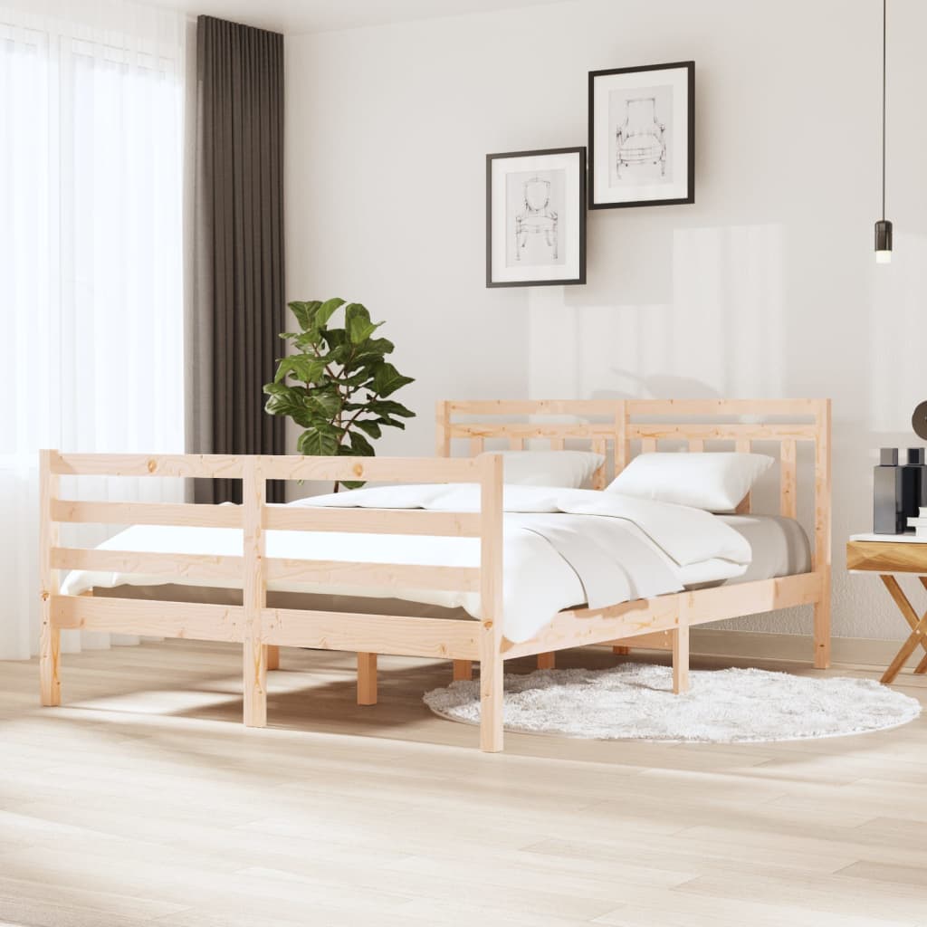 Cadre de lit sans matelas bois massif 140x190 cm - XIOS