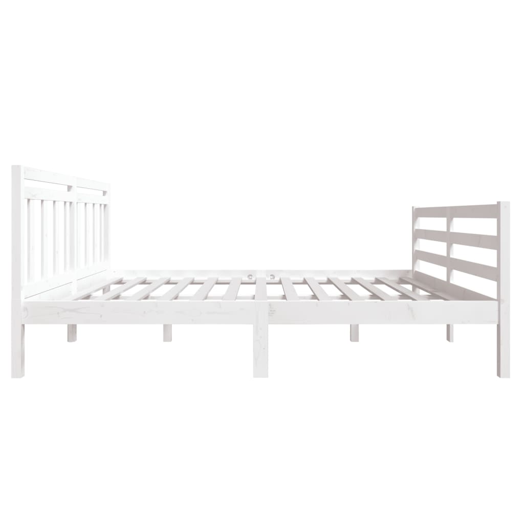 Cadre de lit sans matelas blanc bois massif 140x190 cm - XIOS