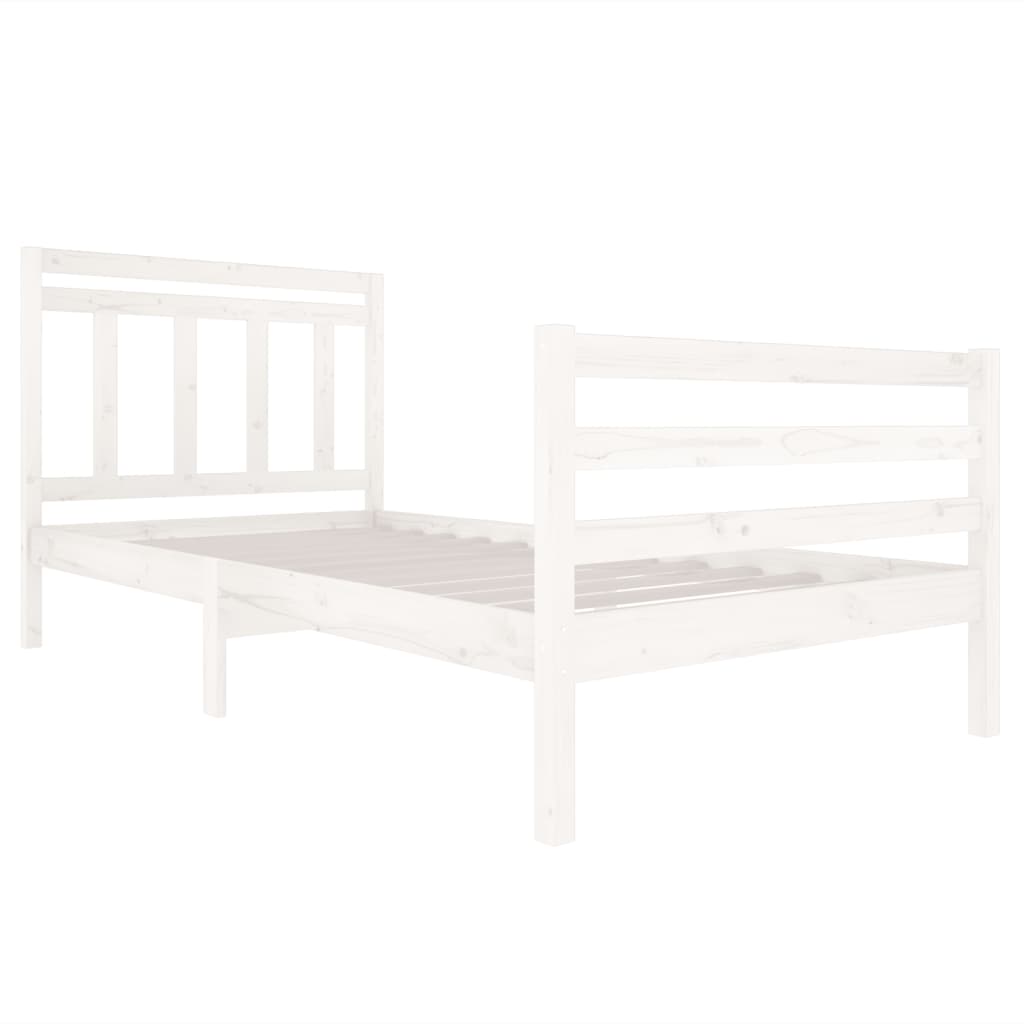 Cadre de lit sans matelas blanc bois massif 100x200 cm - XIOS