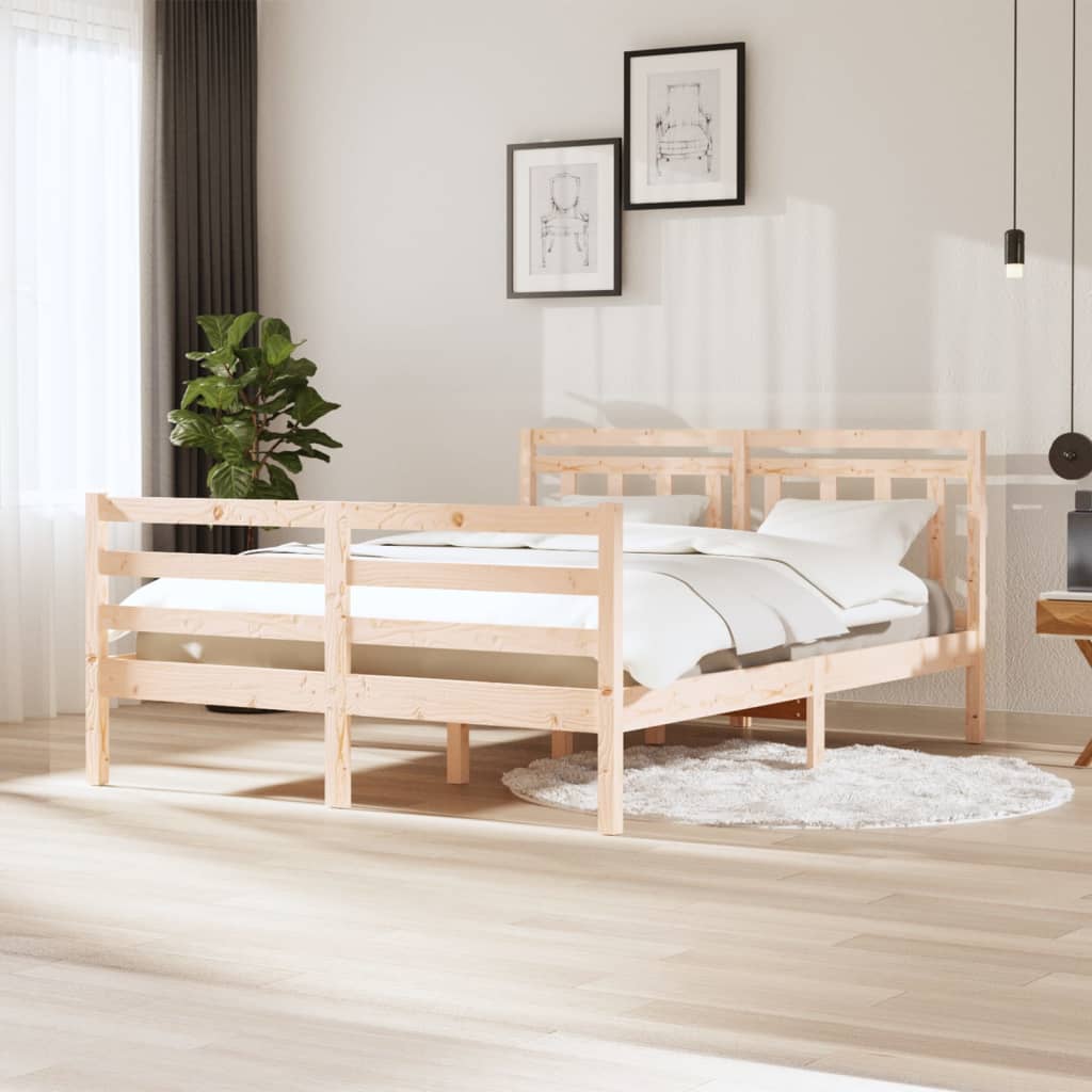 Cadre de lit sans matelas bois massif 140x200 cm - XIOS