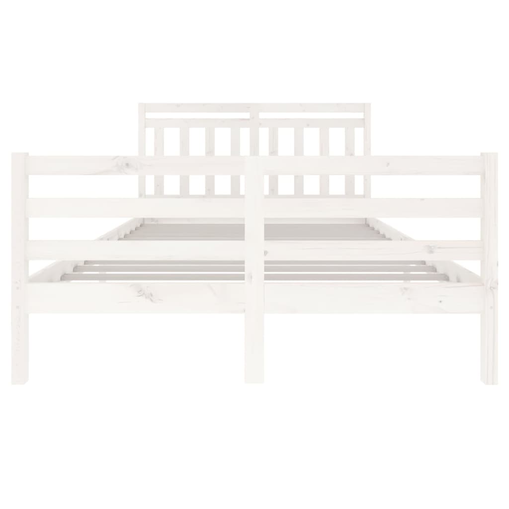 Cadre de lit sans matelas blanc bois massif 140x200 cm - XIOS