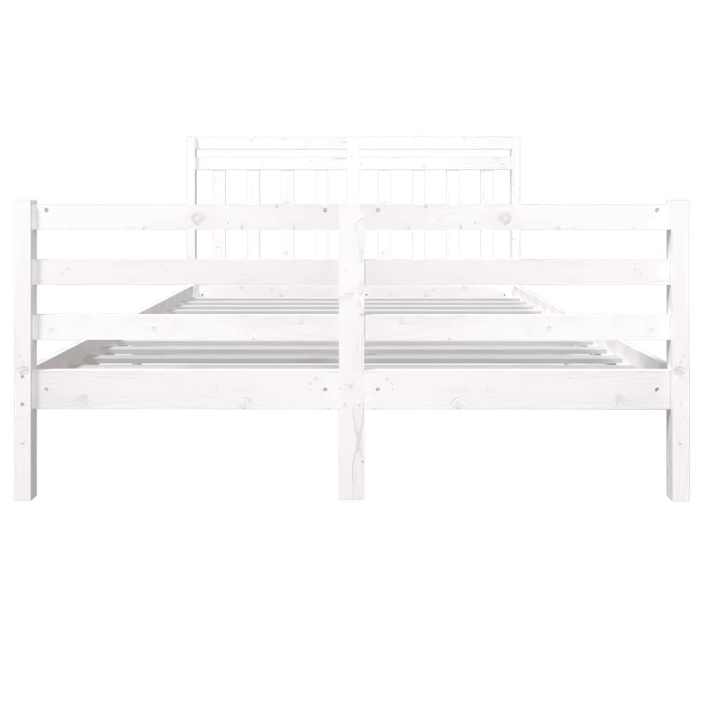 Cadre de lit Blanc Bois massif 160x200 cm - XIOS