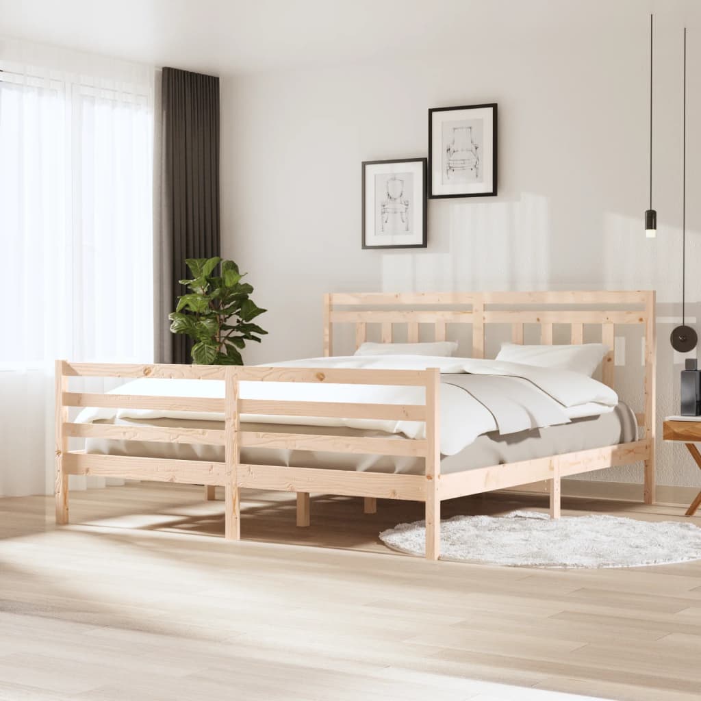 Cadre de lit sans matelas bois massif