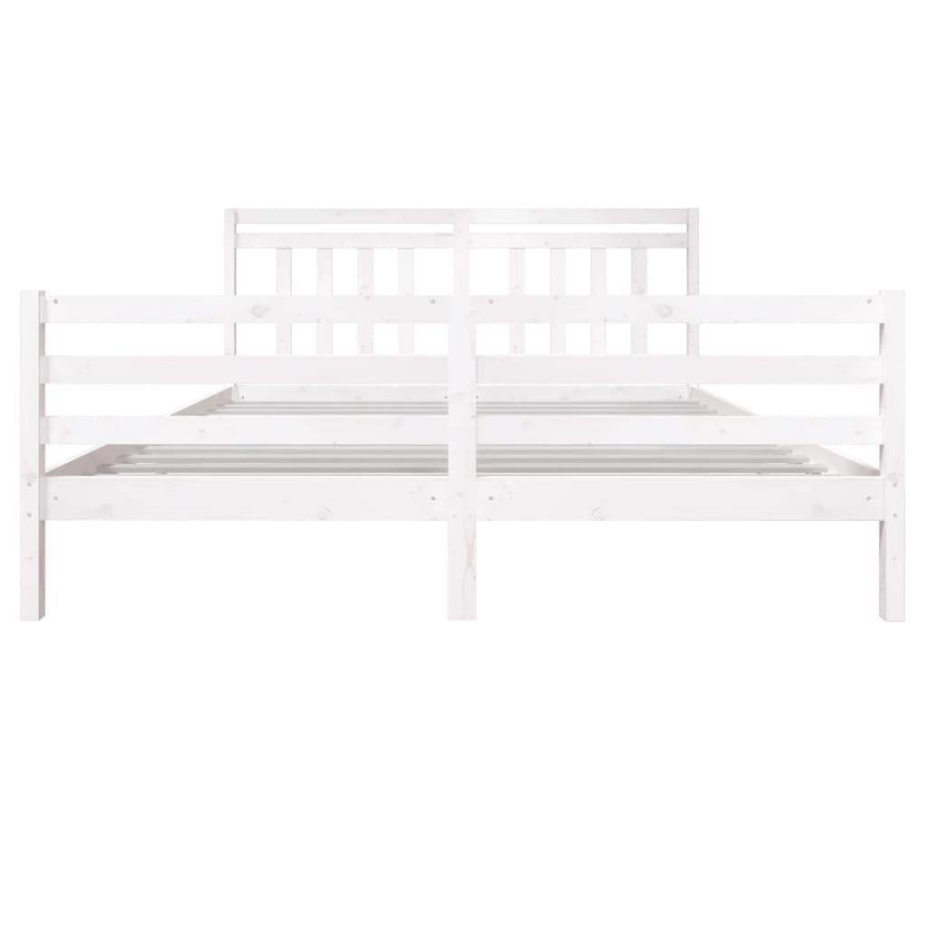 Cadre de lit sans matelas blanc bois massif - XIOS