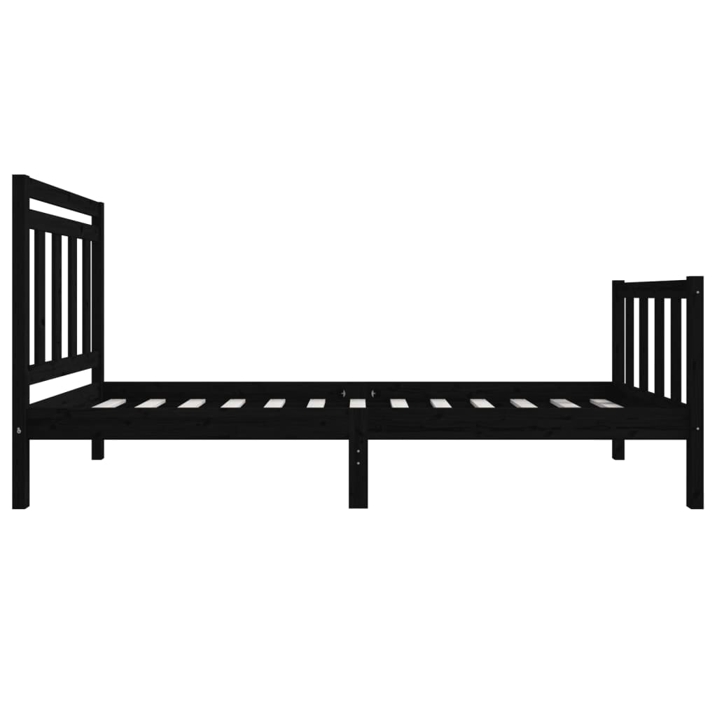 Cadre de lit sans matelas noir bois massif - XIOS