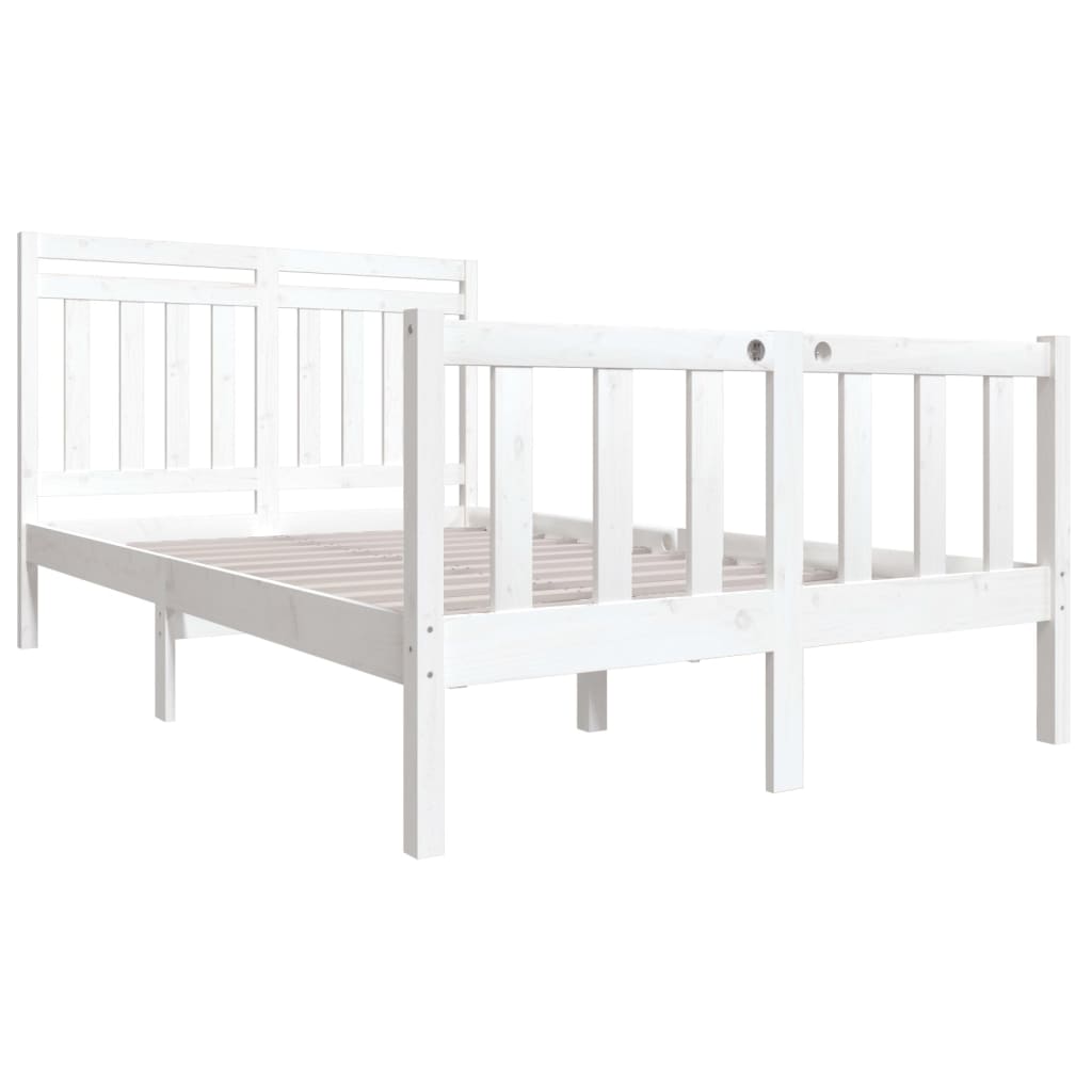 Cadre de lit sans matelas blanc bois massif - XIOS