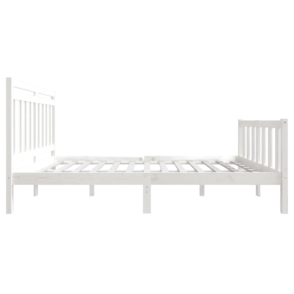 Cadre de lit sans matelas blanc bois massif - XIOS