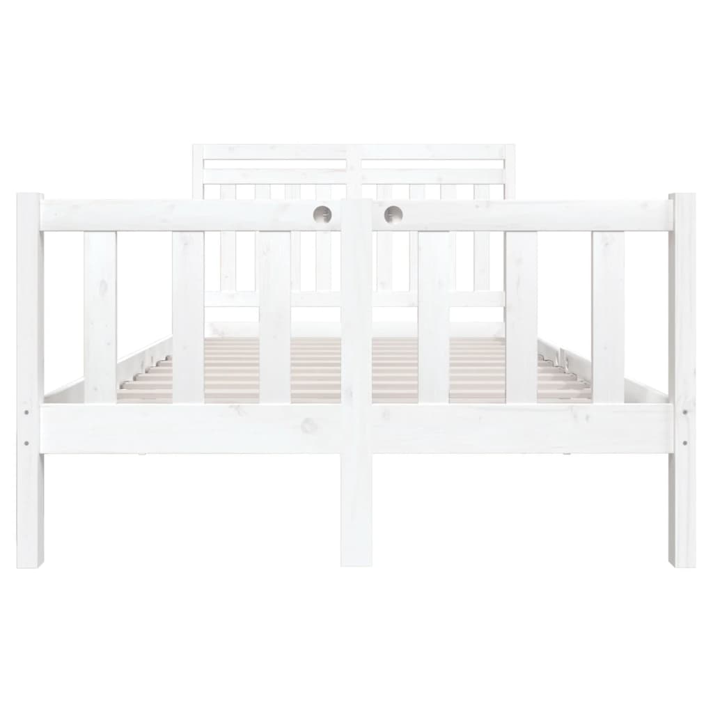 Cadre de lit sans matelas blanc bois massif 140x200 cm - XIOS