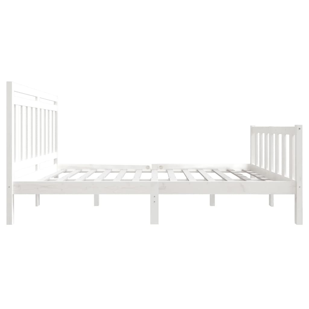 Cadre de lit sans matelas blanc bois massif 140x200 cm - XIOS
