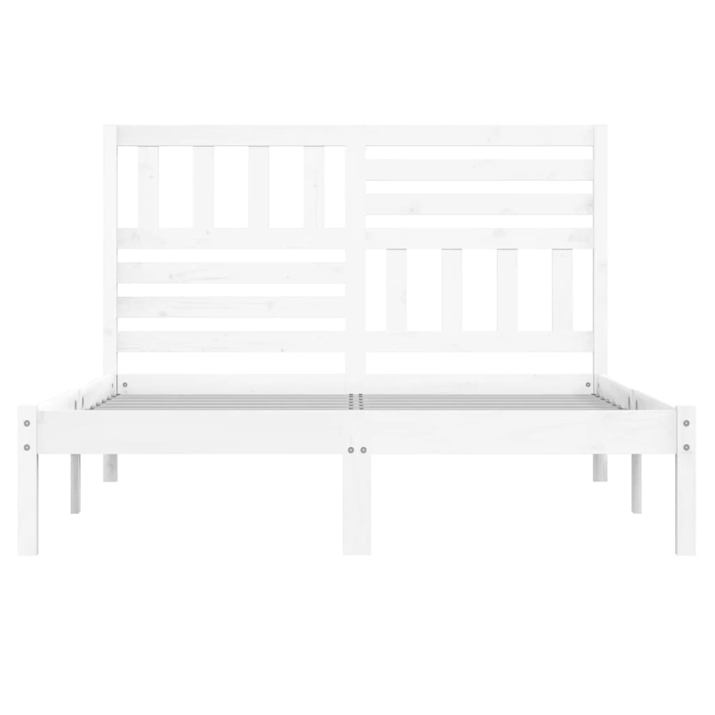 Cadre de lit sans matelas blanc bois de pin massif 120x200 cm - XIOS