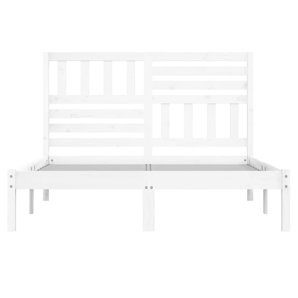 Cadre de lit sans matelas blanc bois de pin massif 140x200 cm - XIOS
