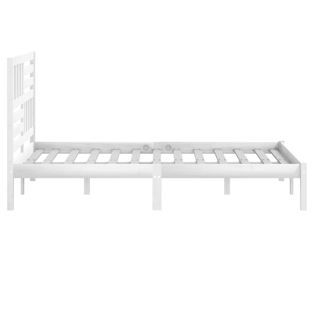 Cadre de lit sans matelas blanc bois de pin massif 140x200 cm - XIOS
