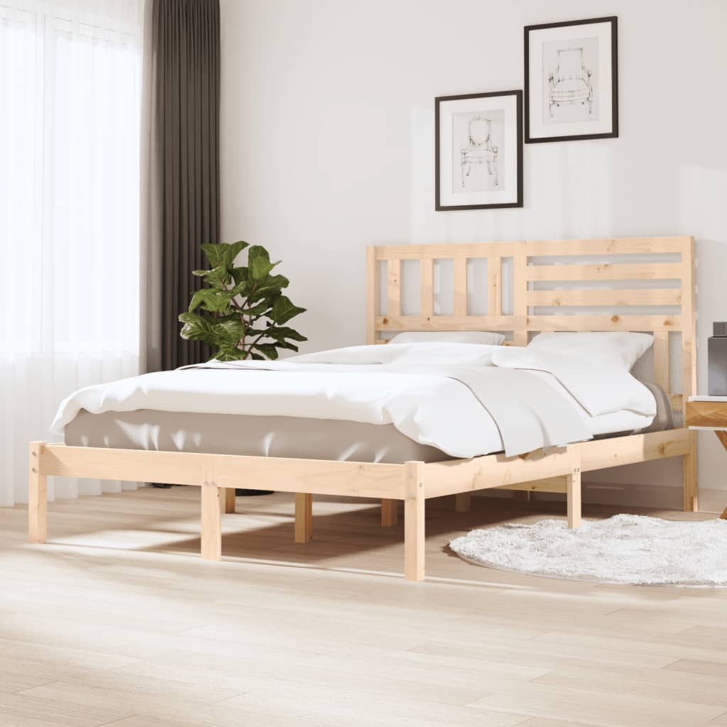 Cadre de lit sans matelas 150x200 cm bois massif de pin - XIOS