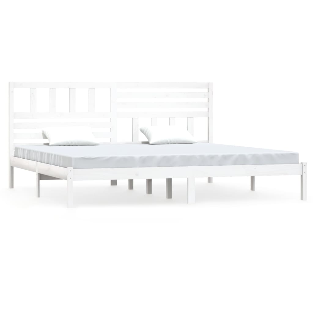 Cadre de lit sans matelas blanc 180x200 cm bois massif de pin - XIOS