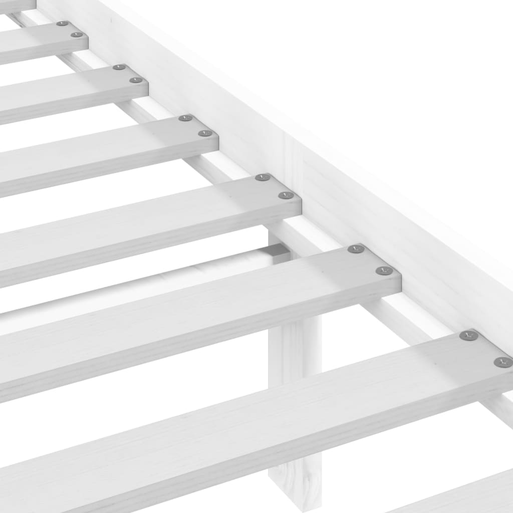 Cadre de lit sans matelas blanc bois massif de pin 200x200 cm - XIOS