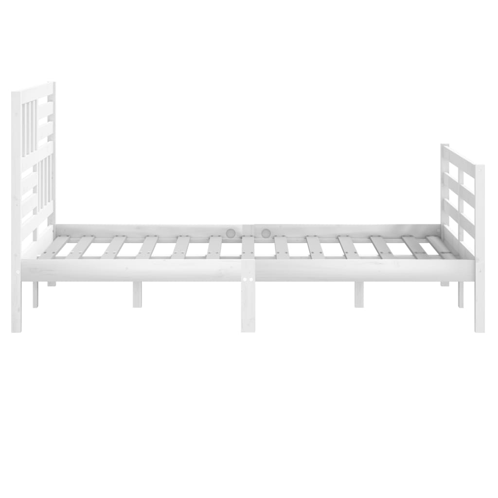 Cadre de lit sans matelas blanc bois massif 120x200 cm - XIOS