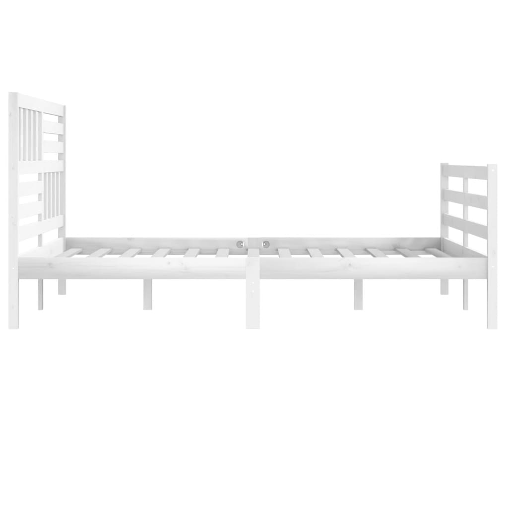Cadre de lit sans matelas blanc bois massif 200x200 cm - XIOS