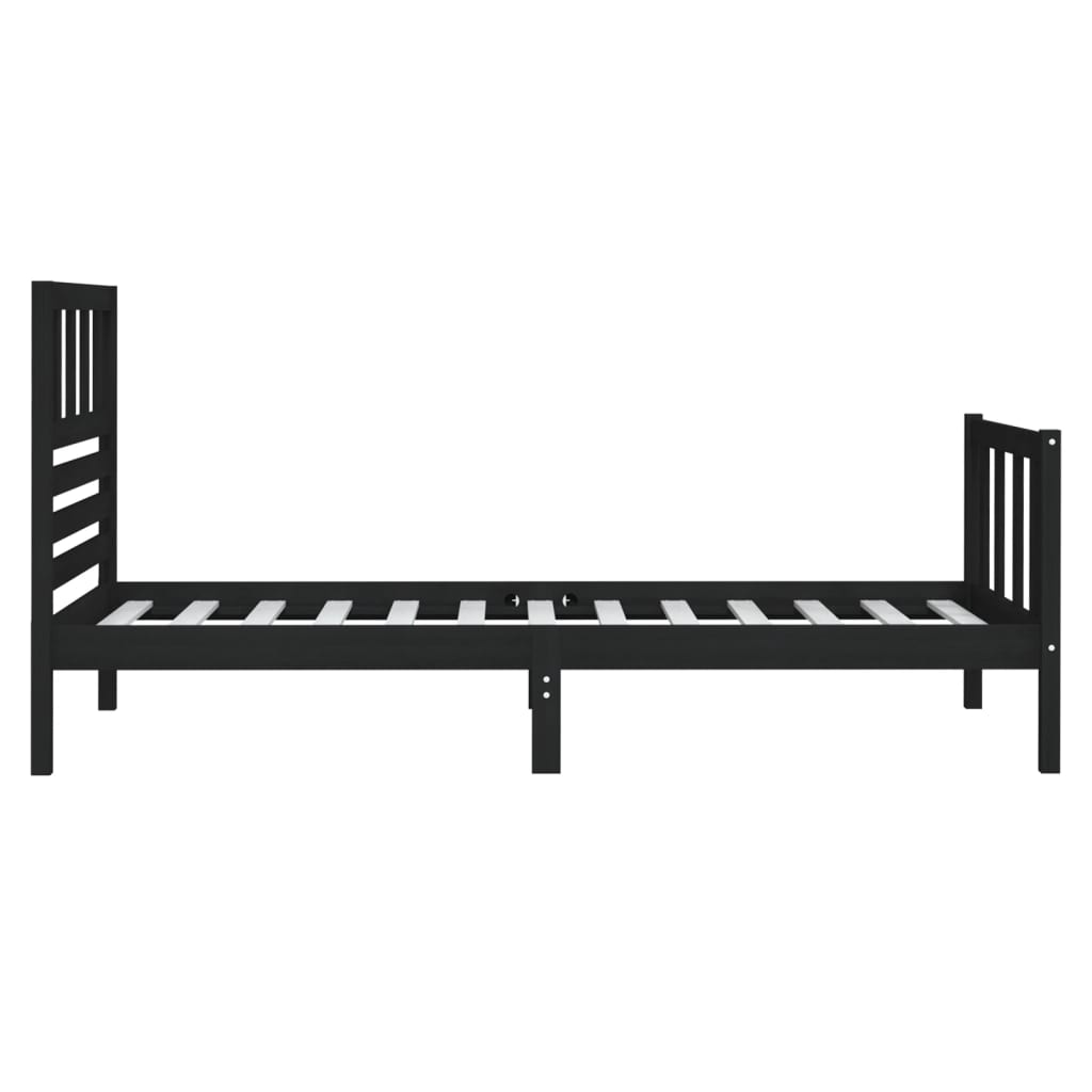 Cadre de lit sans matelas noir bois massif - XIOS