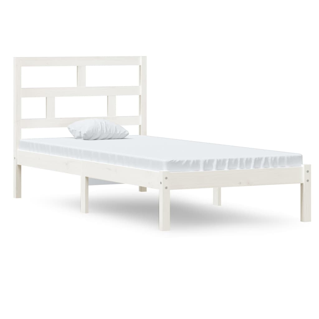 Cadre de lit sans matelas blanc bois massif - XIOS