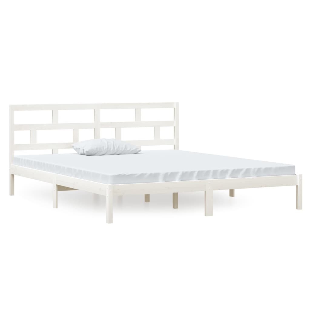 Cadre de lit sans matelas blanc bois massif - XIOS