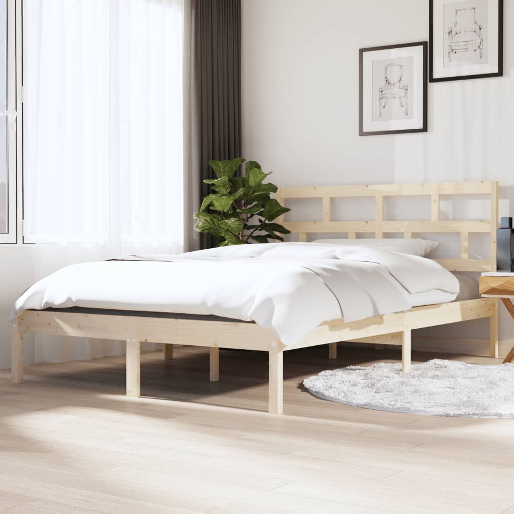 Cadre de lit sans matelas bois massif 140x190 cm - XIOS