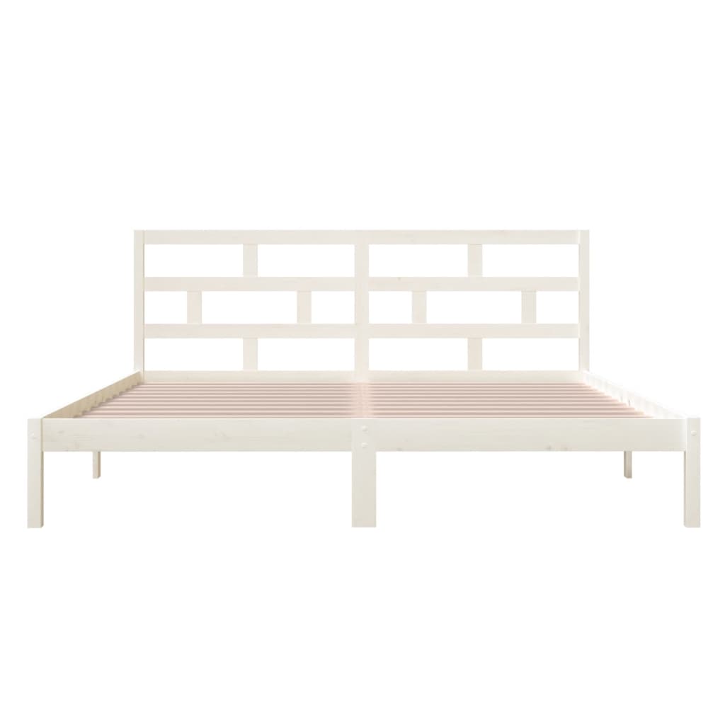 Cadre de lit sans matelas blanc bois massif 140x190 cm - XIOS