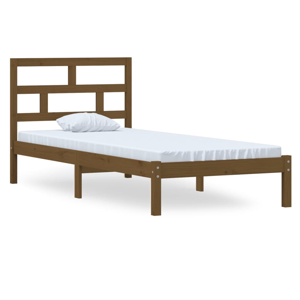 Cadre de lit sans matelas marron miel bois massif 100x200 cm - XIOS