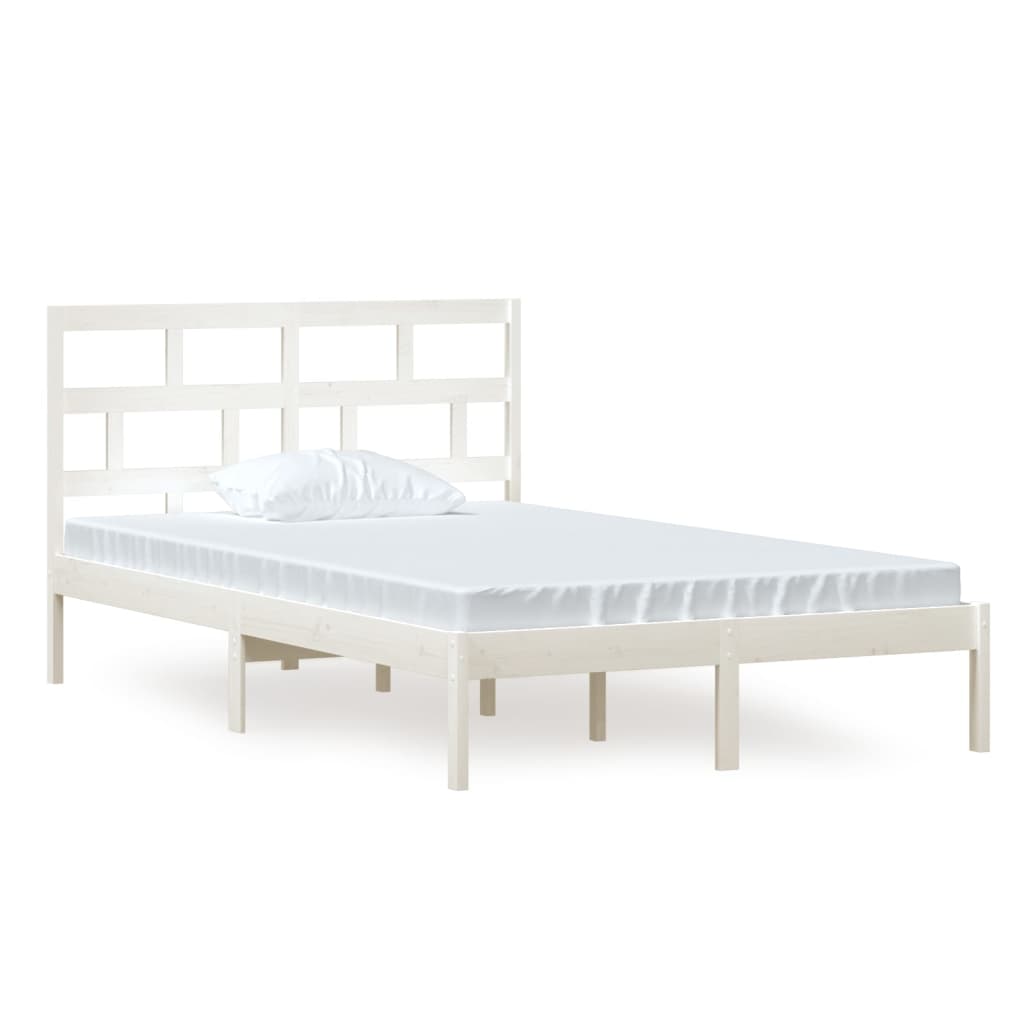Cadre de lit sans matelas blanc bois massif 120x200 cm - XIOS