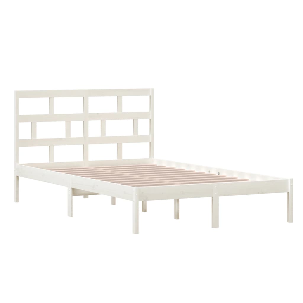 Cadre de lit sans matelas blanc bois massif 120x200 cm - XIOS