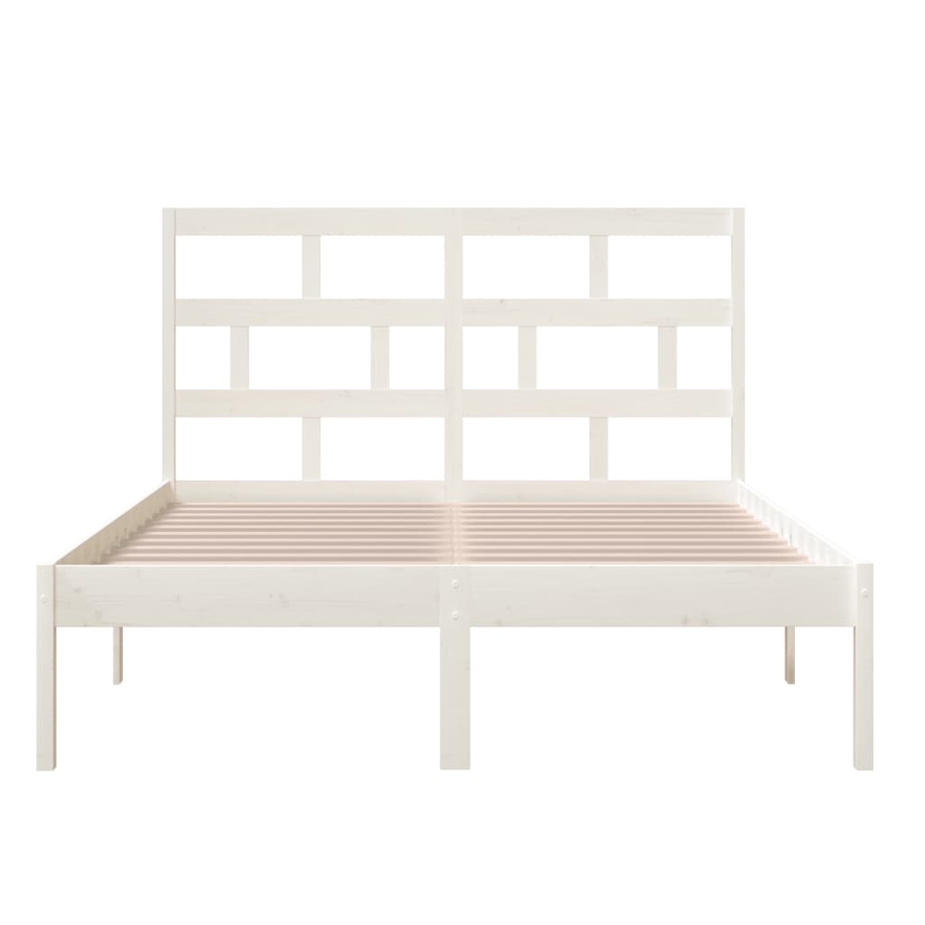 Cadre de lit sans matelas blanc bois massif 120x200 cm - XIOS