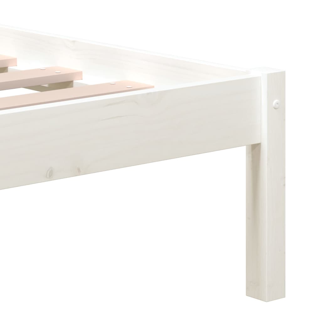 Cadre de lit sans matelas blanc bois massif 120x200 cm - XIOS