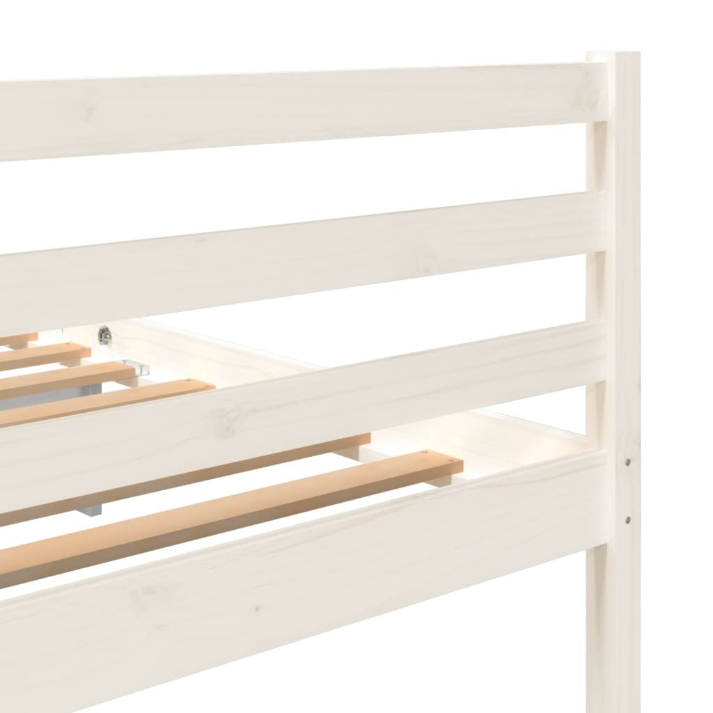 Cadre de lit sans matelas blanc bois massif 140x200 cm - XIOS